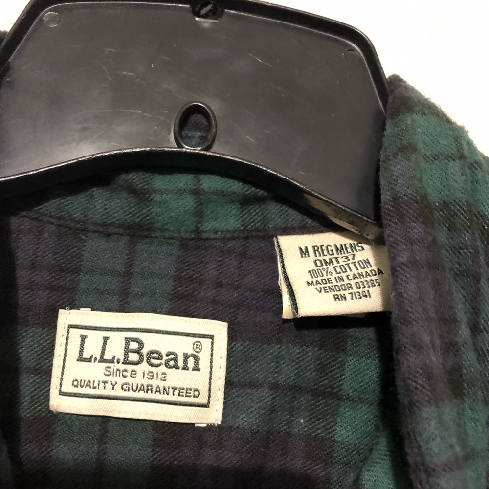 Ll Bean Hand Bleached Dip Dyed Custom Plaid Butto… - image 7